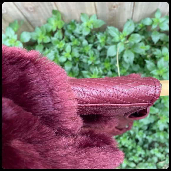 Guess burgundy fur vest - Picture 9 of 11